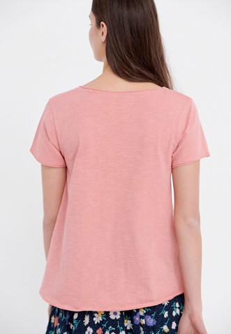 FUNKY BUDDHA-Γυναικείο essential t-shirt FUNKY BUDDHA ροζ