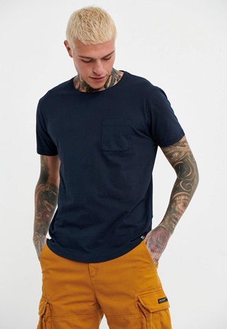 FUNKY BUDDHA-Ανδρικό t-shirt FUNKY BUDDHA loose fit μπλε