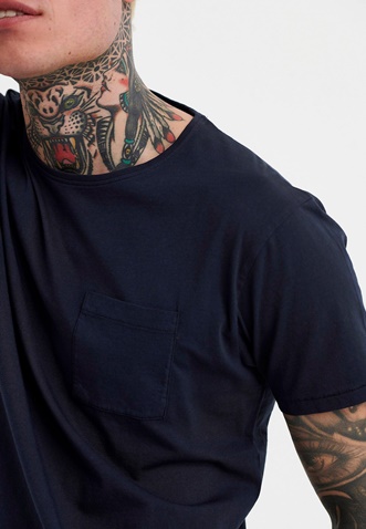 FUNKY BUDDHA-Ανδρικό t-shirt FUNKY BUDDHA loose fit μπλε