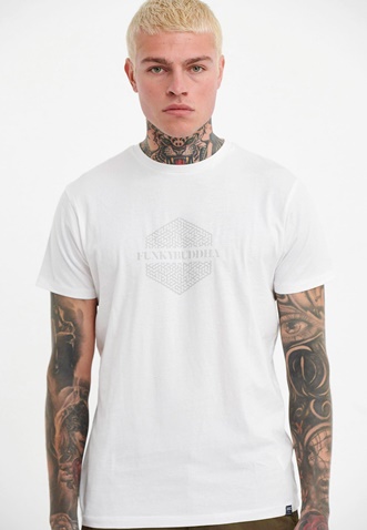 FUNKY BUDDHA-Ανδρικό t-shirt FUNKY BUDDHA λευκό