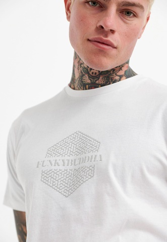 FUNKY BUDDHA-Ανδρικό t-shirt FUNKY BUDDHA λευκό