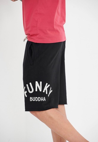 FUNKY BUDDHA-Ανδρική αθλητική βερμούδα FUNKY BUDDHA μαύρη