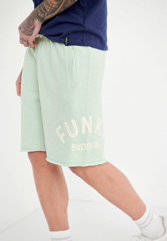 FUNKY BUDDHA-Ανδρική αθλητική βερμούδα FUNKY BUDDHA ανοιχτό πράσινο