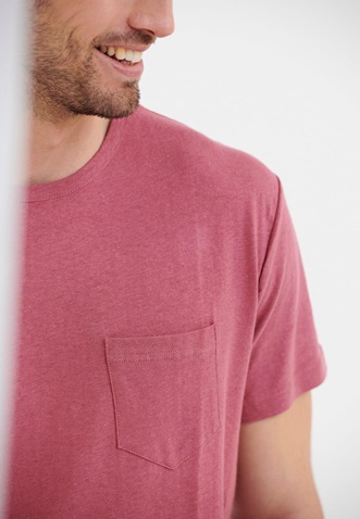 FUNKY BUDDHA-Ανδρικό t-shirt FUNKY BUDDHA loose fit ροζ