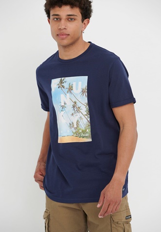 FUNKY BUDDHA-Ανδρικό t-shirt FUNKY BUDDHA μπλε
