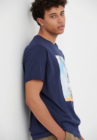 FUNKY BUDDHA-Ανδρικό t-shirt FUNKY BUDDHA μπλε