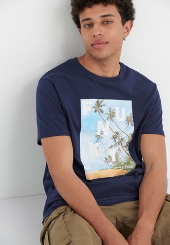 FUNKY BUDDHA-Ανδρικό t-shirt FUNKY BUDDHA μπλε