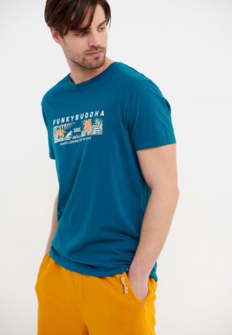 FUNKY BUDDHA-Ανδρικό t-shirt FUNKY BUDDHA μπλε