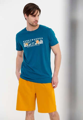FUNKY BUDDHA-Ανδρικό t-shirt FUNKY BUDDHA μπλε