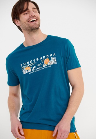 FUNKY BUDDHA-Ανδρικό t-shirt FUNKY BUDDHA μπλε