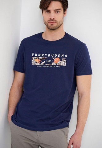 FUNKY BUDDHA-Ανδρικό t-shirt FUNKY BUDDHA μπλε