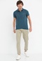 FUNKY BUDDHA-Ανδρική polo μπλούζα FUNKY BUDDHA FBM005-030-11 μπλε
