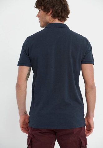 FUNKY BUDDHA-Ανδρική polo μπλούζα FUNKY BUDDHA FBM005-010-11 μπλε