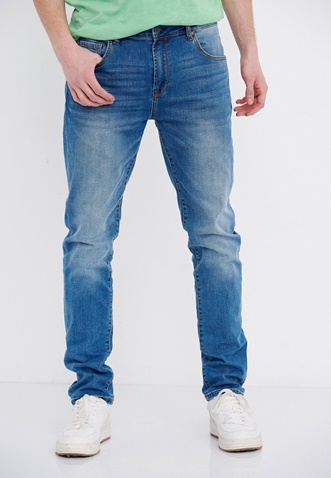 FUNKY BUDDHA-Ανδρικό jean παντελόνι FUNKY BUDDHA tapered fit μπλε