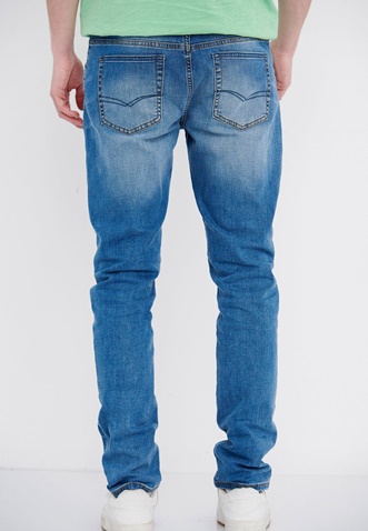 FUNKY BUDDHA-Ανδρικό jean παντελόνι FUNKY BUDDHA tapered fit μπλε