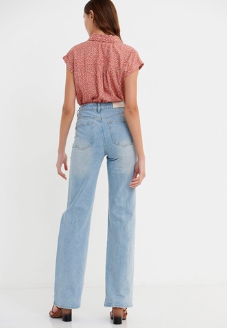 FUNKY BUDDHA-Γυναικείο jean παντελόνι FUNKY BUDDHA Wide leg μπλε ανοιχτό