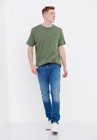 FUNKY BUDDHA-Ανδρικό jean παντελόνι FUNKY BUDDHA Tapered fit μπλε