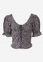 FUNKY BUDDHA-Γυναικείο top FUNKY BUDDHA μαύρο λευκό floral