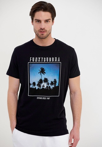 FUNKY BUDDHA-Ανδρικό t-shirt FUNKY BUDDHA μαύρο