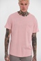 FUNKY BUDDHA-Ανδρικό t-shirt FUNKY BUDDHA loose fit ροζ