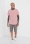 FUNKY BUDDHA-Ανδρικό t-shirt FUNKY BUDDHA loose fit ροζ