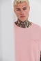 FUNKY BUDDHA-Ανδρικό t-shirt FUNKY BUDDHA loose fit ροζ