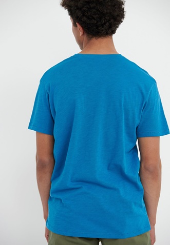 FUNKY BUDDHA-Ανδρικό t-shirt FUNKY BUDDHA FBM005-348-04 μπλε