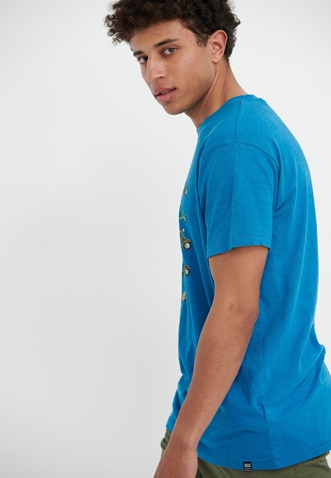 FUNKY BUDDHA-Ανδρικό t-shirt FUNKY BUDDHA FBM005-348-04 μπλε