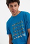 FUNKY BUDDHA-Ανδρικό t-shirt FUNKY BUDDHA FBM005-348-04 μπλε