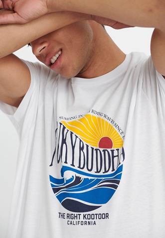 FUNKY BUDDHA-Ανδρικό t-shirt FUNKY BUDDHA κίτρινο