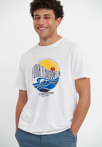 FUNKY BUDDHA-Ανδρικό t-shirt FUNKY BUDDHA κίτρινο