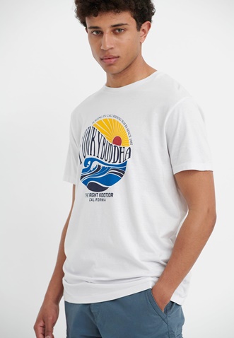 FUNKY BUDDHA-Ανδρικό t-shirt FUNKY BUDDHA κίτρινο