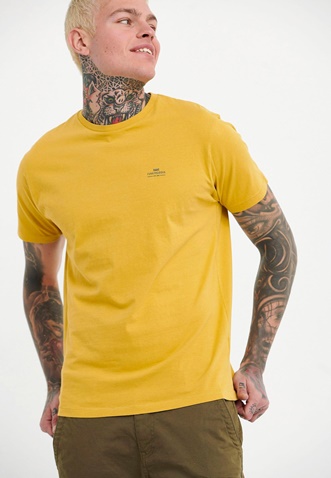 FUNKY BUDDHA-Ανδρικό essential t-shirt FUNKY BUDDHA κίτρινο