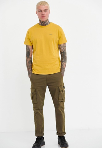 FUNKY BUDDHA-Ανδρικό essential t-shirt FUNKY BUDDHA κίτρινο