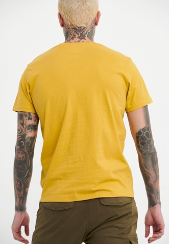 FUNKY BUDDHA-Ανδρικό essential t-shirt FUNKY BUDDHA κίτρινο
