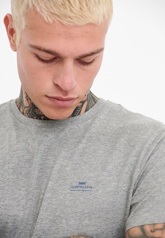 FUNKY BUDDHA-Ανδρικό essential t-shirt FUNKY BUDDHA γκρι