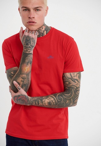 FUNKY BUDDHA-Ανδρικό essential t-shirt FUNKY BUDDHA κόκκινο