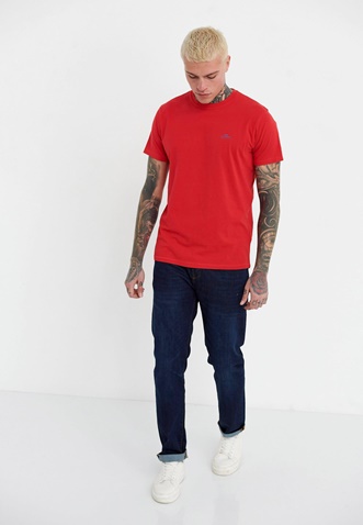 FUNKY BUDDHA-Ανδρικό essential t-shirt FUNKY BUDDHA κόκκινο