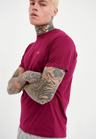 FUNKY BUDDHA-Ανδρικό essential t-shirt FUNKY BUDDHA μοβ