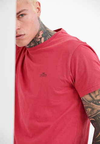 FUNKY BUDDHA-Ανδρικό essential t-shirt FUNKY BUDDHA ροζ