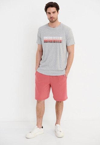 FUNKY BUDDHA-Ανδρικό t-shirt FUNKY BUDDHA γκρι