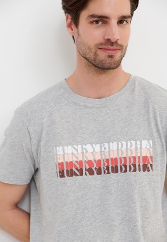 FUNKY BUDDHA-Ανδρικό t-shirt FUNKY BUDDHA γκρι