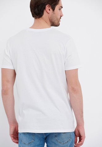 FUNKY BUDDHA-Ανδρικό t-shirt FUNKY BUDDHA FBM005-034-04 λευκό
