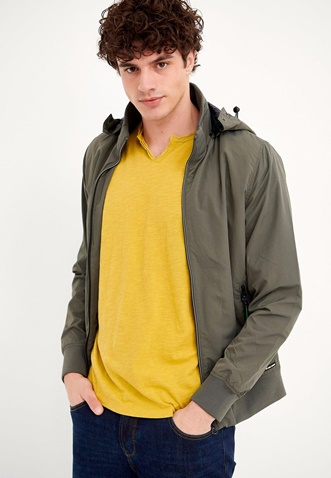 FUNKY BUDDHA-Ανδρικό ελαφρύ jacket FUNKY BUDDHA χακί
