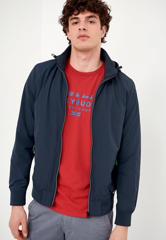 FUNKY BUDDHA-Ανδρικό ελαφρύ jacket FUNKY BUDDHA μπλε
