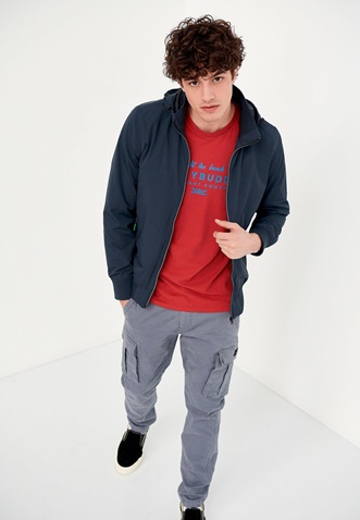 FUNKY BUDDHA-Ανδρικό ελαφρύ jacket FUNKY BUDDHA μπλε