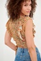 FUNKY BUDDHA-Γυναικείο cropped top FUNKY BUDDHA κίτρινο floral