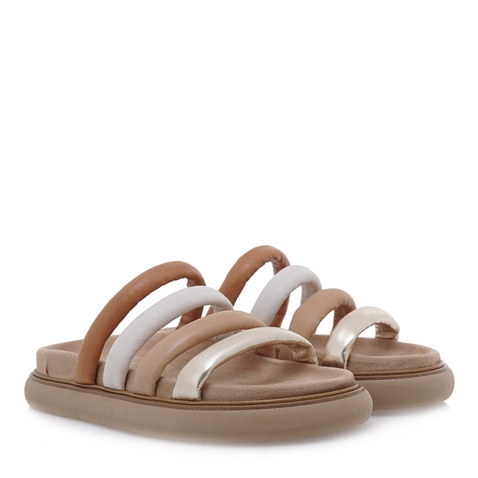 TSAKIRIS MALLAS-Γυναικεία πέδιλα flatforms TSAKIRIS MALLAS O41673702 μπεζ