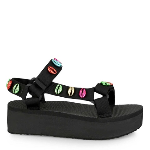 CALIFORNIA DREAM-Γυναικεία flat πέδιλα CALIFORNIA DREAM O47000053 μαύρα πολύχρωμα