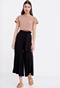 FUNKY BUDDHA-Γυναικεία cropped wide leg παντελόνα FUNKY BUDDHA μαύρη